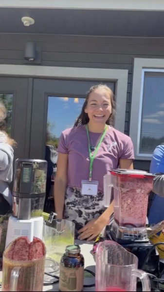 Vegan Wellness Retreats — a guest at the fresh juice bar