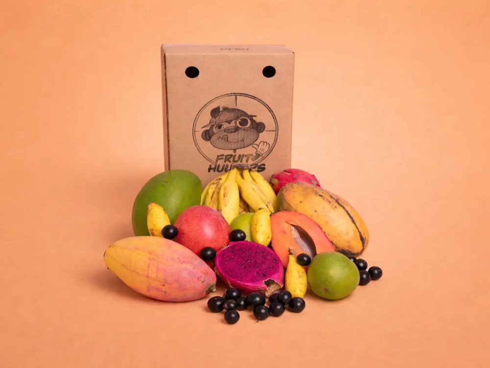 Fruit Hunters box overflowing with mango, dragon fruit, and jaboticaba