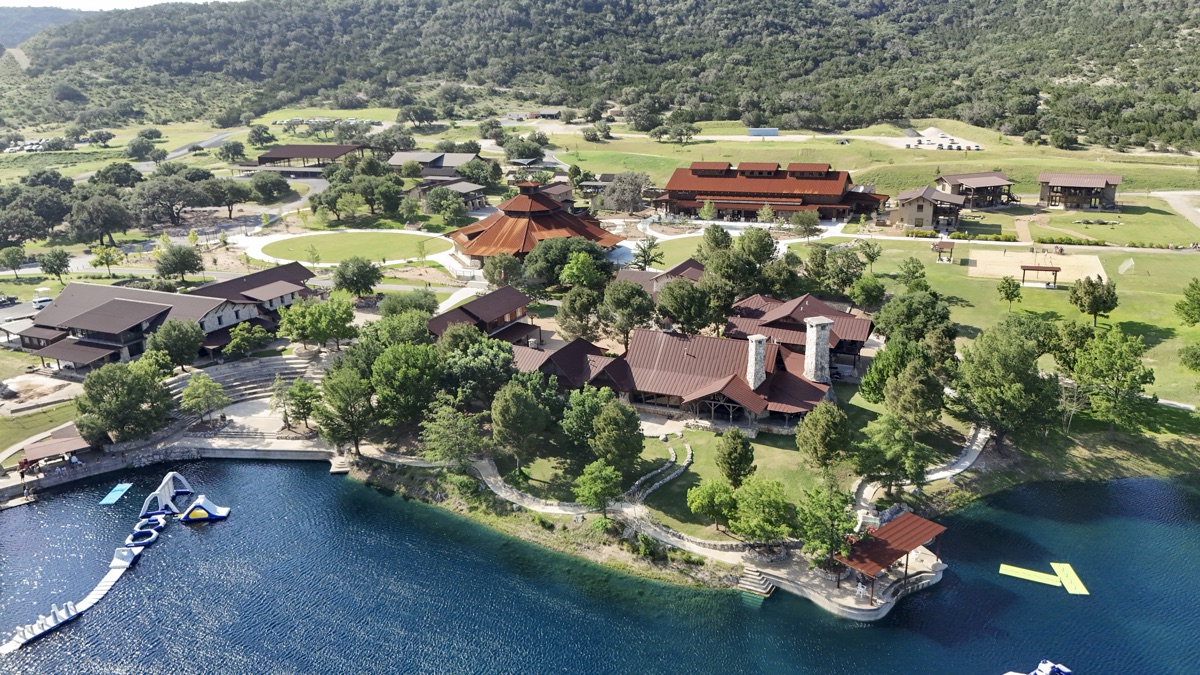 Aerial view of LoneHollow Ranch — 3,000 acres of Texas Hill Country